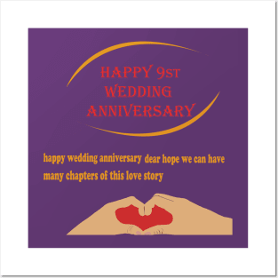 happy 9st wedding anniversary Posters and Art